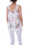 TOP DENTELLE ET FLEURS 0086 BLANC