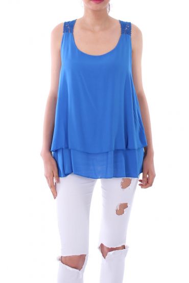 TOP SCHIENA IN PIZZO 0105 BLU ROYAL