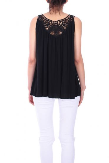 TOP DE ENCAJE CON ESPALDA 0109 NEGRO