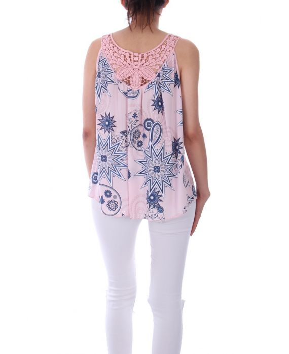 TOP PRINT BACK LACE 0114 PINK