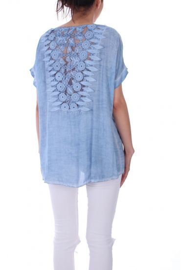 TOP SCHIENA IN PIZZO 0115 BLU