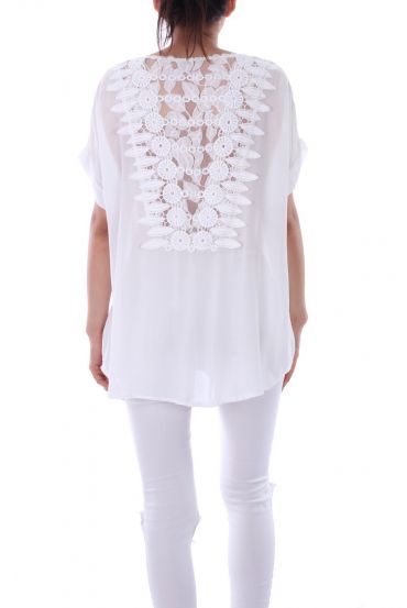 TOP SCHIENA IN PIZZO 0115 BIANCO