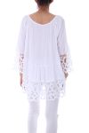 TUNIC MIX LACE 0116 BLEU - BOHEME