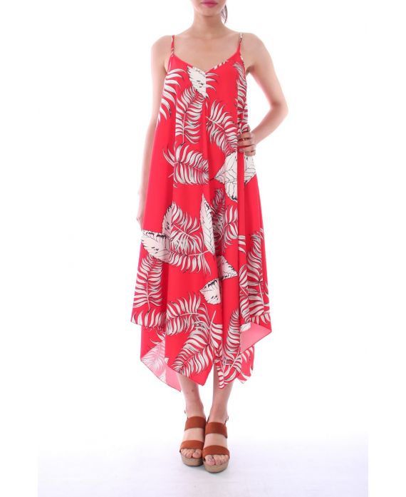 KLEID DRUCKT TROPICAL 0119 ROT