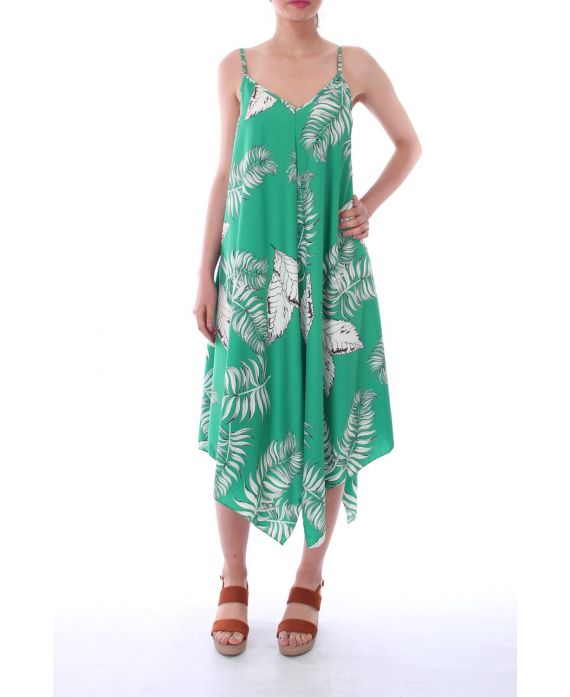 KLEID DRUCKT TROPICAL 0119 GRÜN