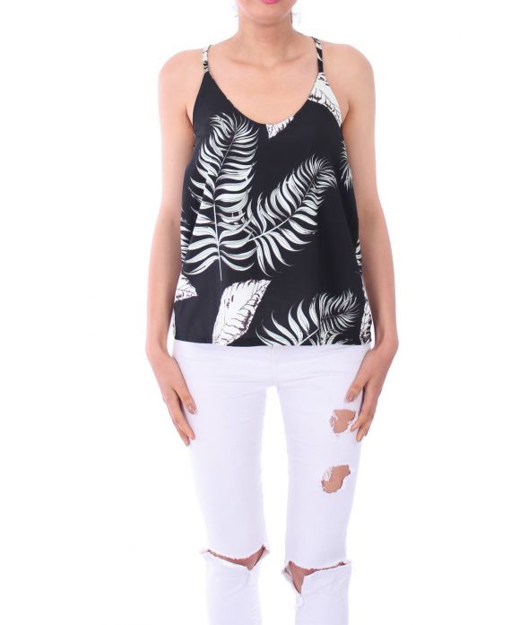 TOP DRUCKT TROPICAL 0121 SCHWARZ