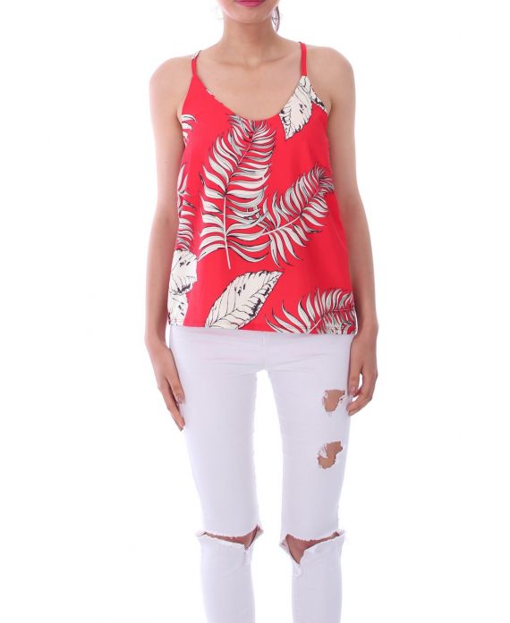 TOP ESTAMPADOS TROPICALES 0121 ROJO