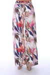 PANTALON IMPRIME TROPICAL 0122 BLANC