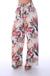 PANTALON IMPRIME TROPICAL 0122 BLANC