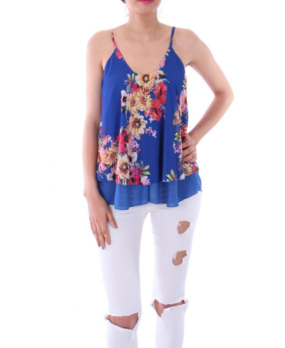 TOP IMPRIME FLORAL 0125 ROYAL