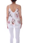 TOP IMPRIME FLORAL 0125 BLANC