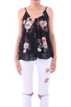 TOP IMPRIME FLORAL 0125 NOIR