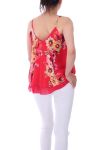 TOP IMPRIME FLORAL 0125 ROUGE