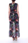 ROBE LONGUE IMPRIME TROPICAL 0126 NOIR