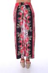 HOSEN DRUCKT BLUMEN ROT 0128