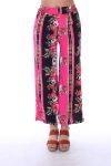 BROEK PRINTS VAN BLOEMEN 0128 FUSHIA