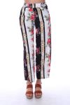 BROEK PRINTS VAN BLOEMEN 0128 ZWART