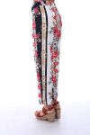 BROEK PRINTS VAN BLOEMEN 0128 ZWART