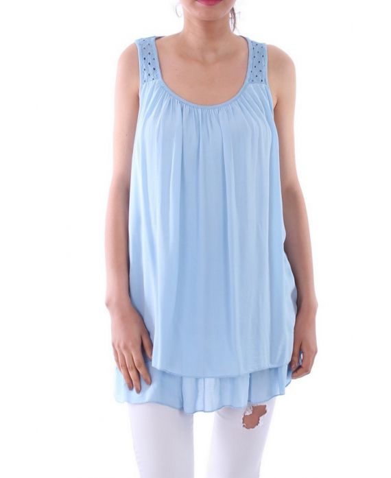 TUNIC AJOUREE 0107 BLUE