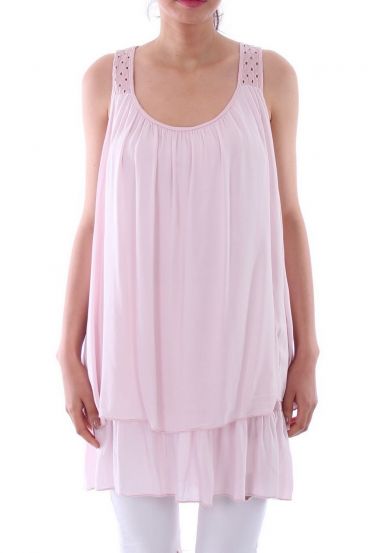 ROBE TUNIQUE AJOUREE 0107 ROSE