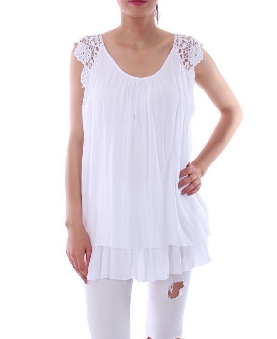 TUNIC SLEEVES LACE 0105 WHITE