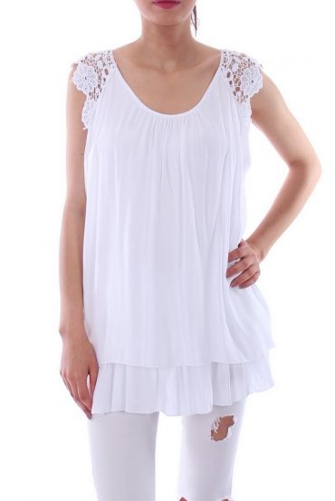 TUNIC SLEEVES LACE 0105 WHITE