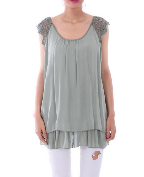 TUNIC SLEEVES LACE 0105 MILITARY GREEN