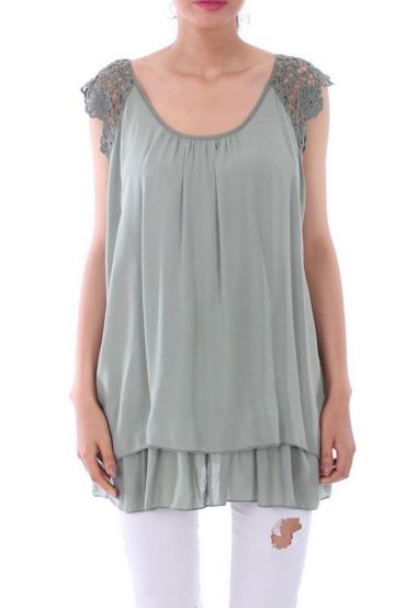 TUNIC SLEEVES LACE 0105 MILITARY GREEN