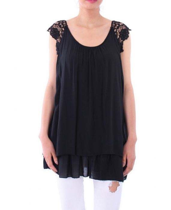 TUNIC SLEEVES LACE 0105 BLACK