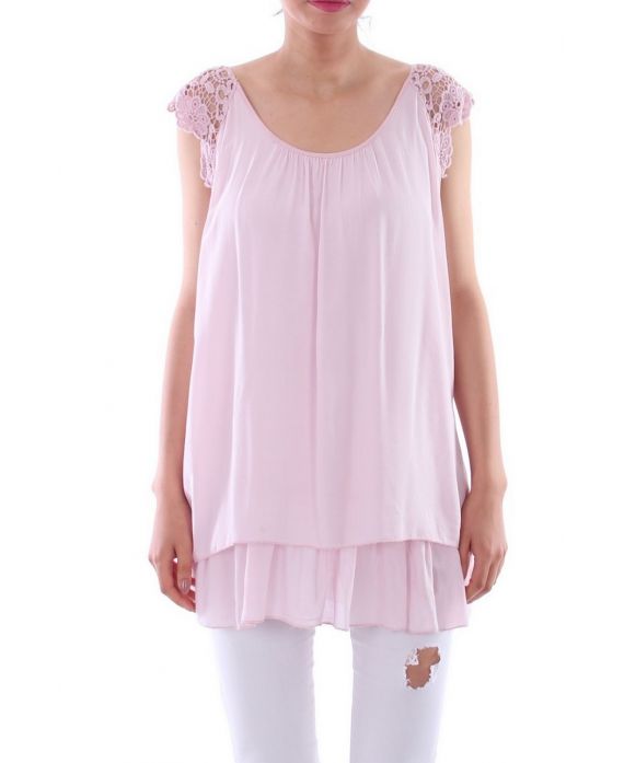 TUNIEK MOUWEN LACE 0105 ROZE