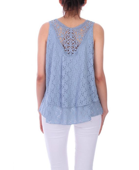 LACE TOP 0110 BLUE