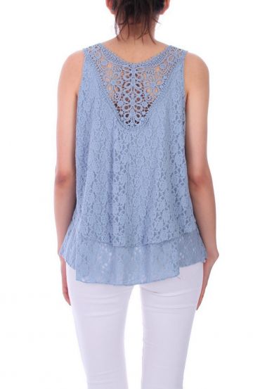 LACE TOP 0110 BLAUW