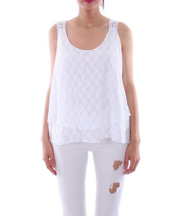 LACE TOP 0110 WHITE