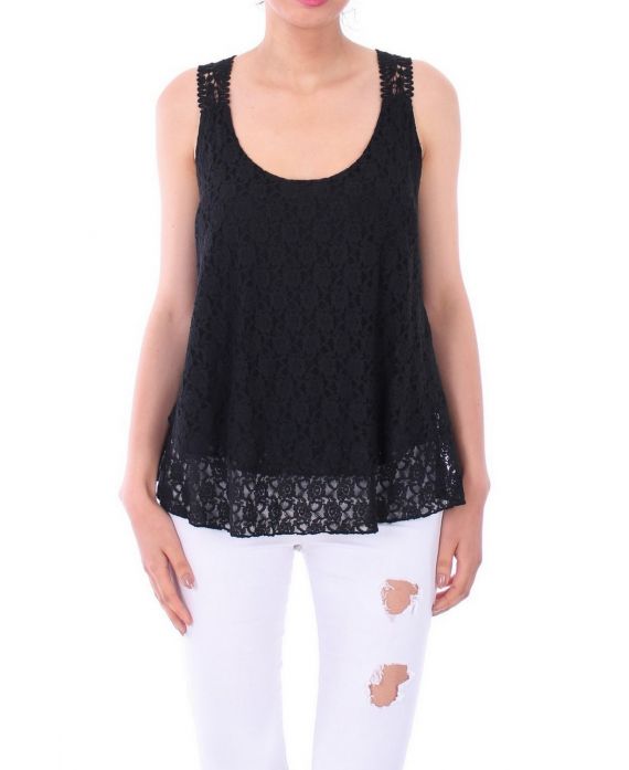 LACE TOP 0110 BLACK