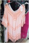 BEACH TUNIC CROCHET 0129 PINK