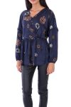 CAMICETTA SATINEE 0128 NAVY