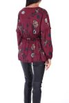 BLOUSE SATINEE 0128 BORDEAUX