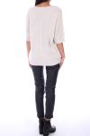 SWETER Z DEKOLTEM V 0154 BEŻOWY