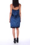 JURK VAN VELOURS 0129 BLAUW