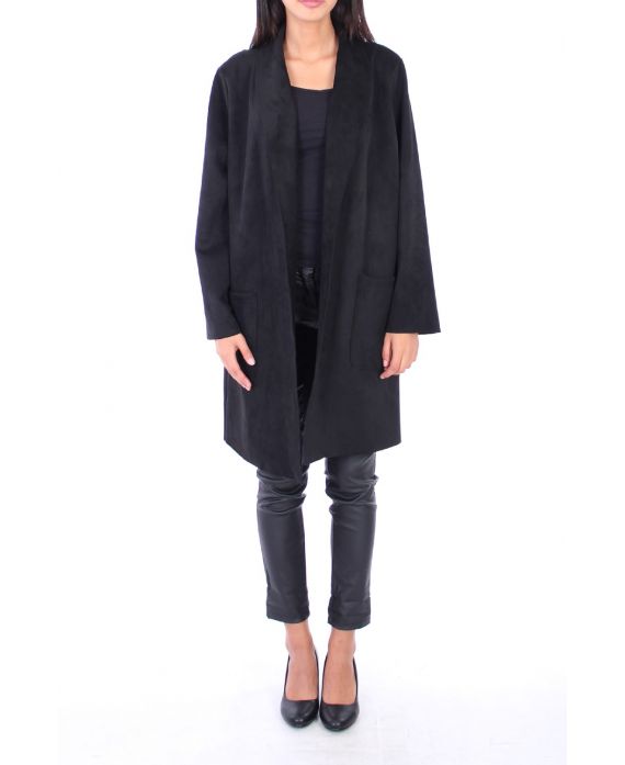 CAPPOTTO IN PELLE NABUK 0114 NERO