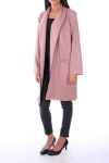 CAPPOTTO IN PELLE NABUK 0114 ROSA