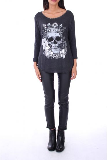 PULL TETE DE MORT 0138 NOIR