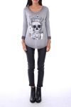 PULL TETE DE MORT 0138 GRIS