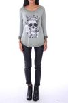 PULL TETE DE MORT 0138 VERT