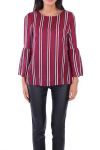 BLUSE RAYEE SATINEE 0136 BORDEAUX