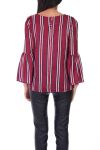 BLOUSE RAYEE SATINEE 0136 BORDEAUX