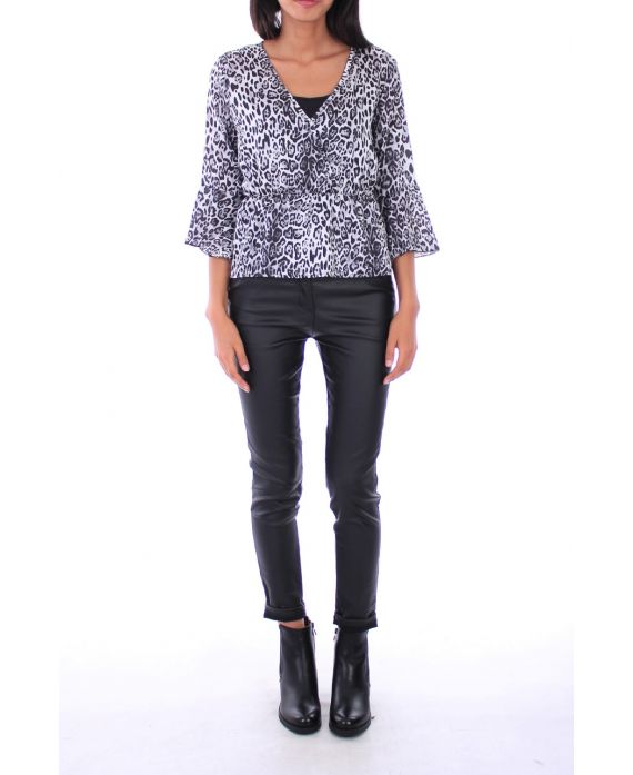 BLOUSE LEOPARD 0132 GRIJS