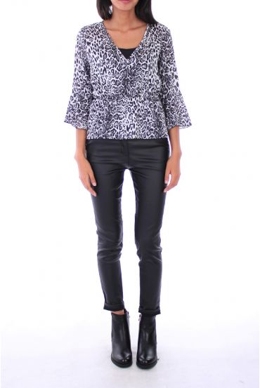 BLUSA DE LEOPARDO 0132 GRIS