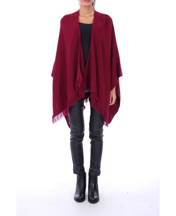 PONCHO HEEFT FRANJES 0119 BORDEAUX