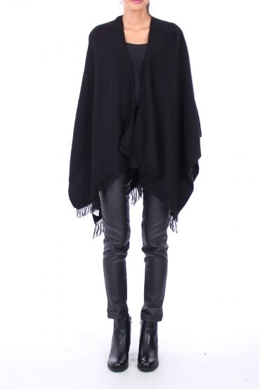 PONCHO HA FLECOS 0119 NEGRO